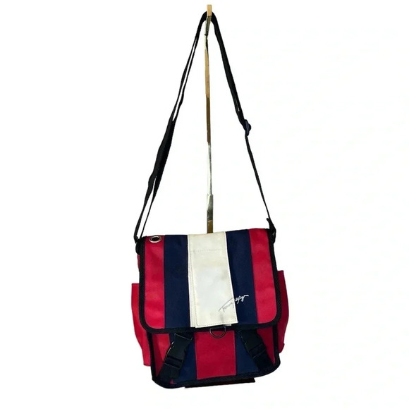 Tommy Hilfiger Vintage 90s Red Blue Mini Messenger Crossbody Bag - Picture 11 of 11
